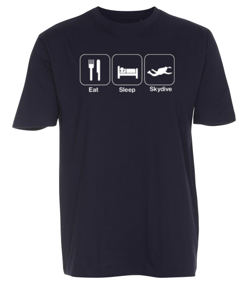 Classic T-shirt herre med Eat Sleep Skydiver